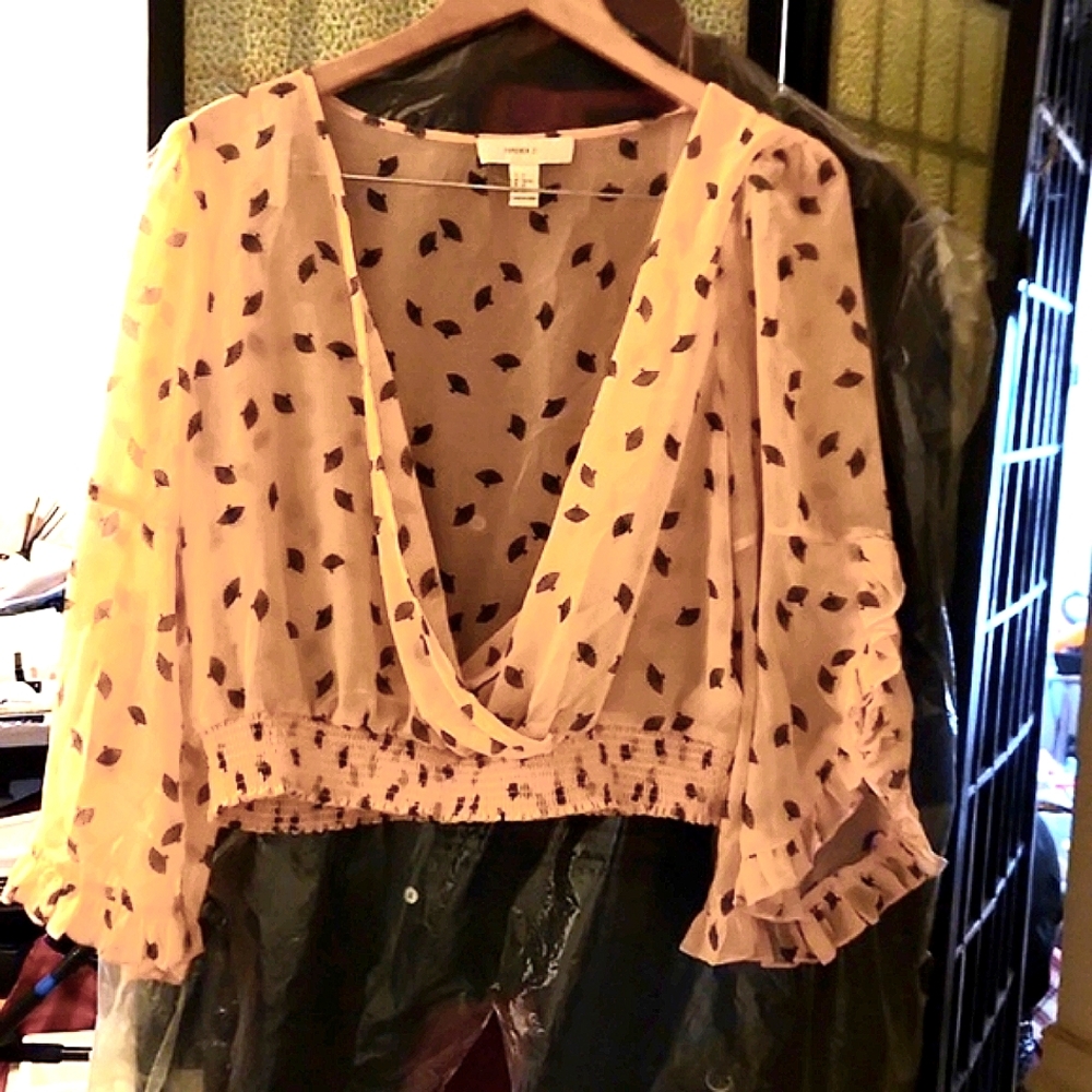 Forever 21 Front Cropped Blouse Top